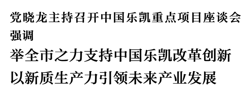 党晓龙主持召开中国乐凯重点项目座谈会